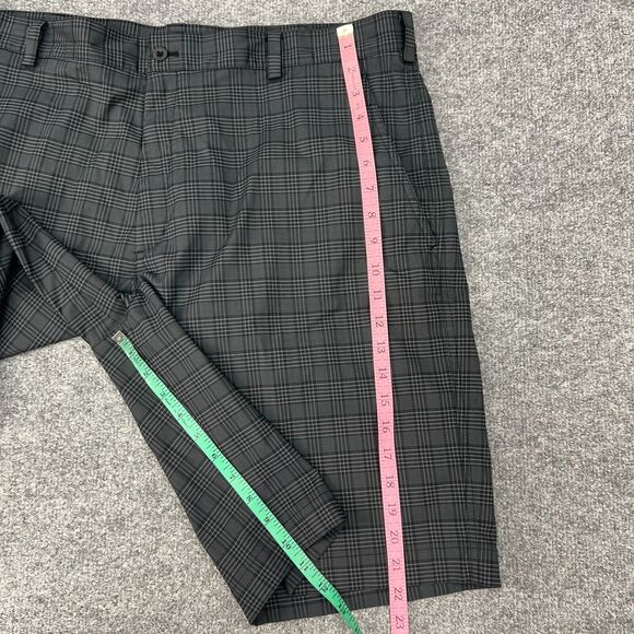 Nike Golf Shorts Mens 40 Gray Plaid Flat Front Stretch Moisture Wicking Chino - Picture 5 of 11